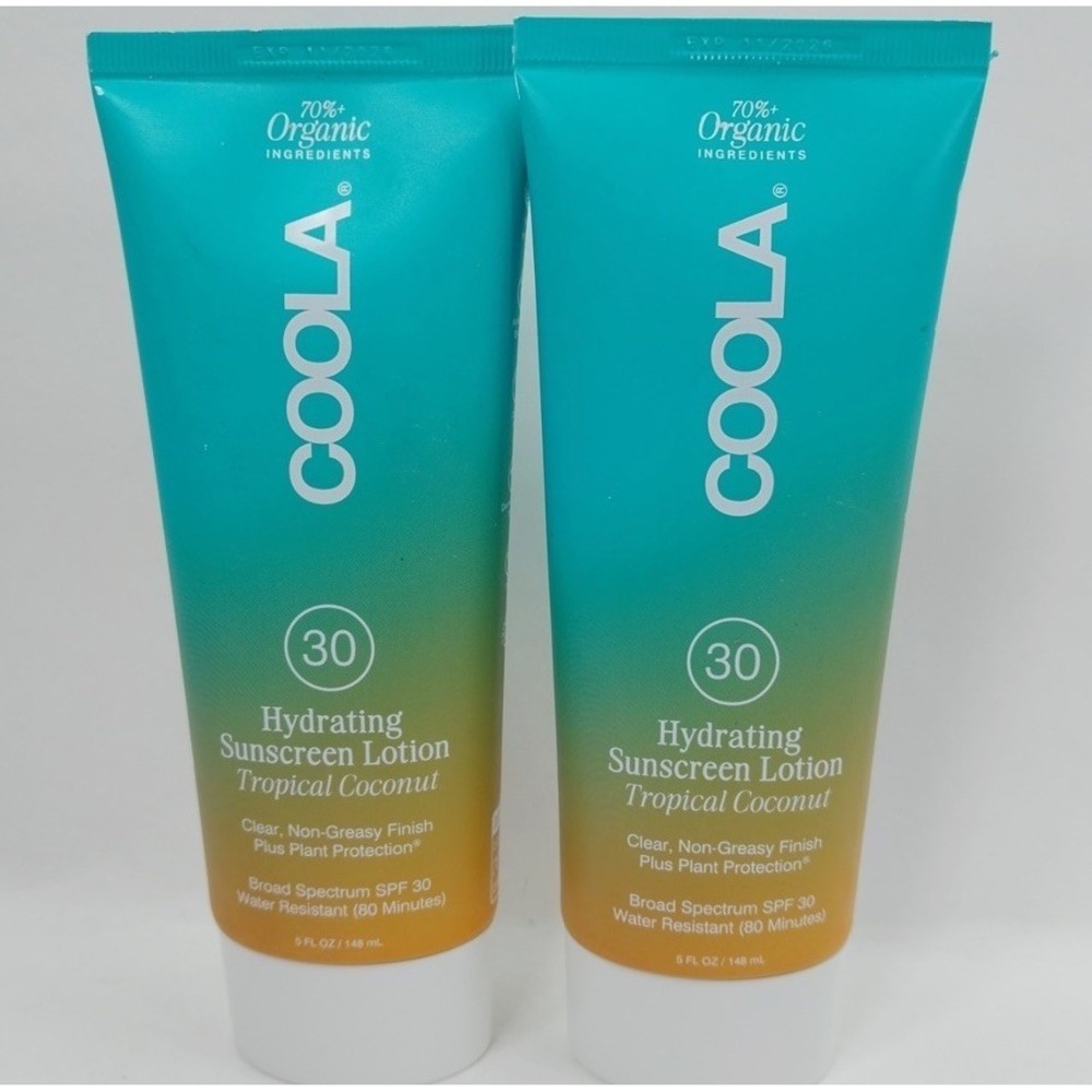 2x New Coola Organic Hydrating Sunscreen Lotion Coconut SPF 30 - 5 Fl Oz Sealed